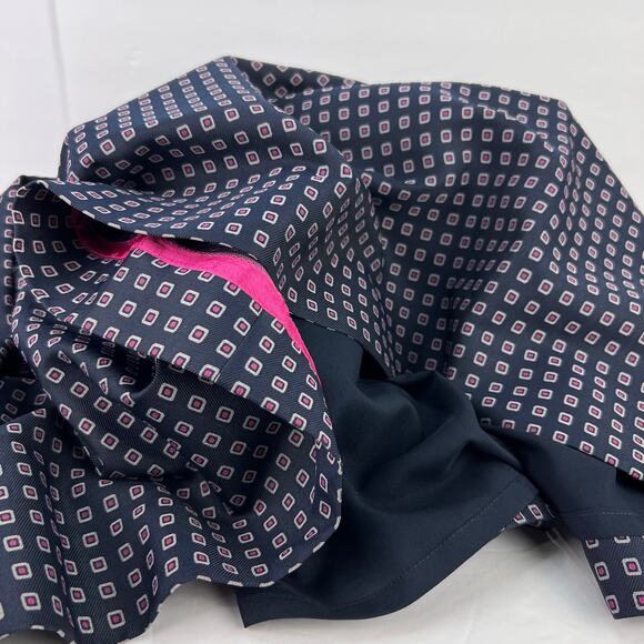 NWT J. Crew Navy Pink Pleated Full-skirt Jacquard Dress 00 Classy Career Retro - Picture 8 of 14